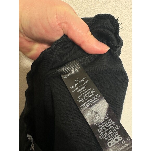 ASOS DESIGN Basic Sweatpants in Black 3XL Tie Waist 100% Cotton Tapered Leg New - Picture 10 of 11